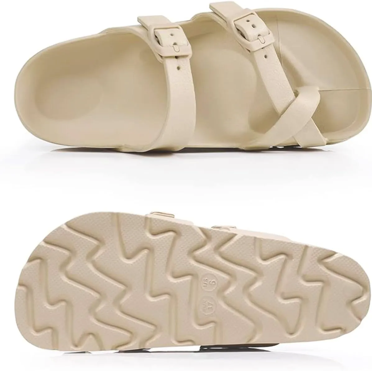 Women's Platform Arch Support Sandals Comfortable Waterproof Slides with Adjustable Buckle Thick Cushion