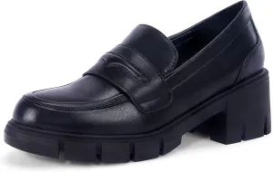 Womens Platform Loafers Chunky Heel Penny Loafer Lug Sole Slip On Round Toe Comfort Dress Work Shoes