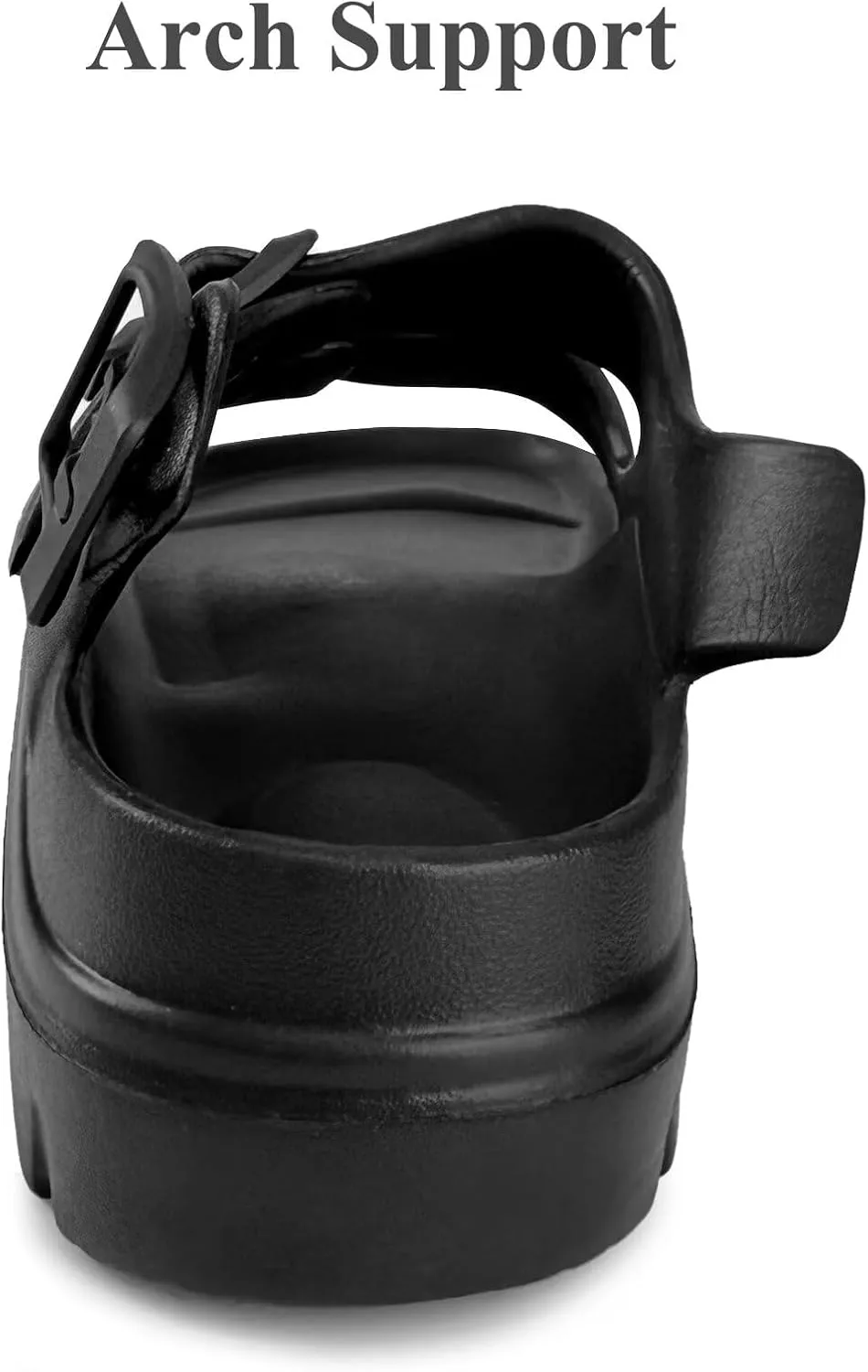 Womens Platform Sandals with Arch Support, Summer Beach Slides with Adjustable Buckle, Comfort Lightweight Chunky Cushion Slip on Sandal