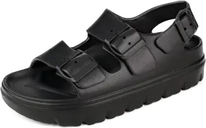 Womens Platform Sandals with Arch Support, Summer Beach Slides with Adjustable Buckle, Comfort Lightweight Chunky Cushion Slip on Sandal