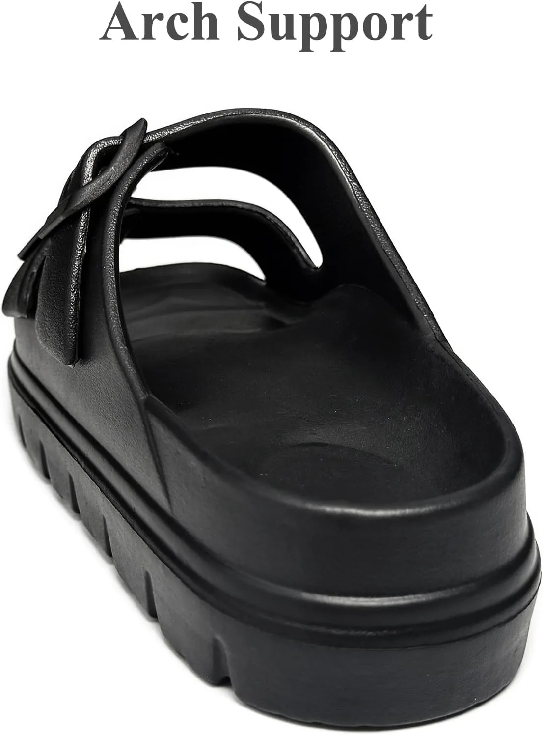 Womens Platform Sandals with Arch Support, Summer Beach Slides with Adjustable Buckle, Comfort Lightweight Chunky Cushion Slip on Sandal