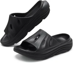 Womens Recovery Sandals Mens Comfortable Athletic Slides Thick Cushion Lightweight Plantar Fasciitis Sport Sliders of Indoor Outdoor,Arch Support Orthotic Open Toe