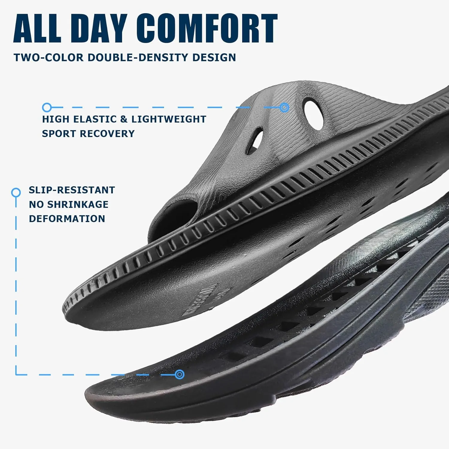 Womens Recovery Sandals Mens Comfortable Athletic Slides Thick Cushion Lightweight Plantar Fasciitis Sport Sliders of Indoor Outdoor,Arch Support Orthotic Open Toe