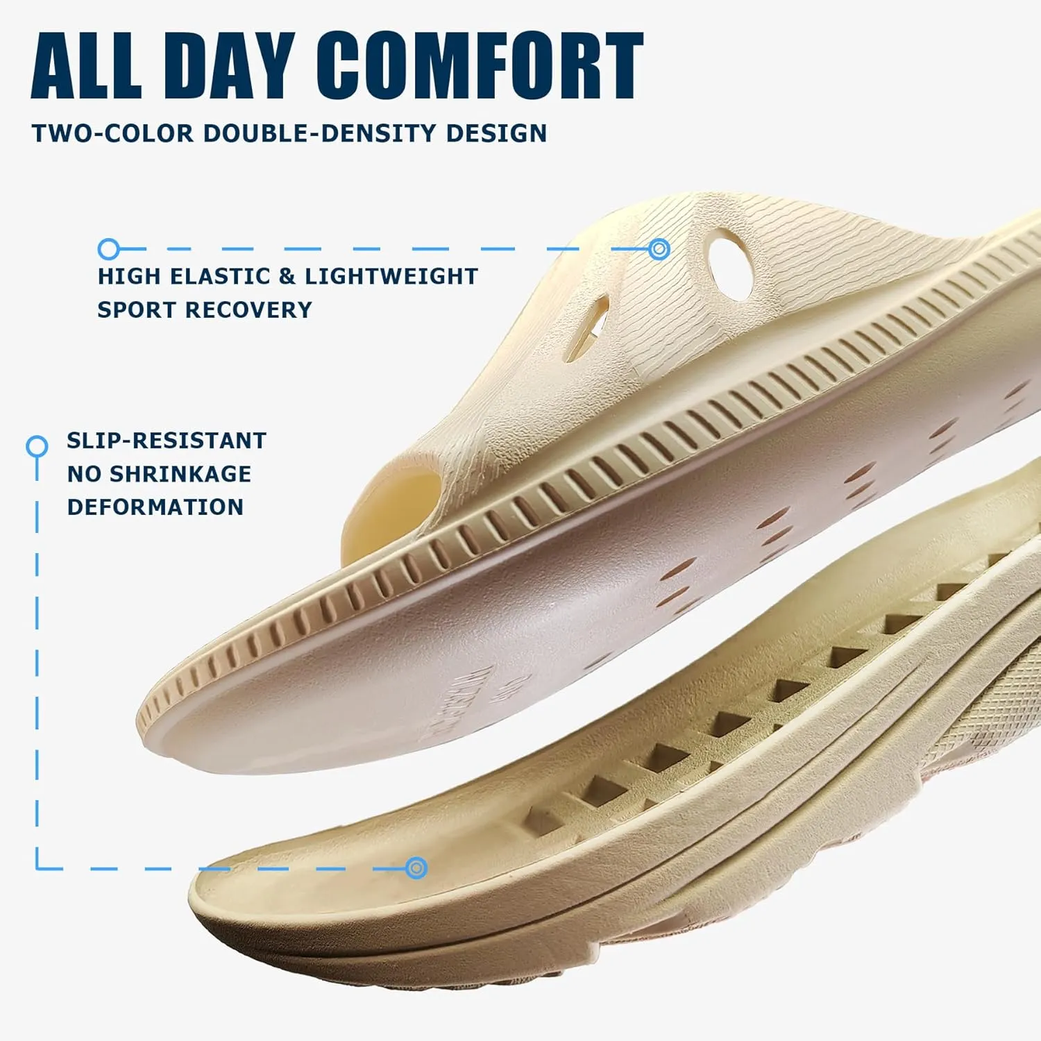 Womens Recovery Sandals Mens Comfortable Athletic Slides Thick Cushion Lightweight Plantar Fasciitis Sport Sliders of Indoor Outdoor,Arch Support Orthotic Open Toe
