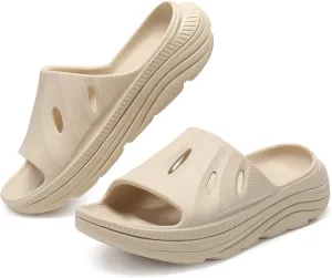 Womens Recovery Sandals Mens Comfortable Athletic Slides Thick Cushion Lightweight Plantar Fasciitis Sport Sliders of Indoor Outdoor,Arch Support Orthotic Open Toe