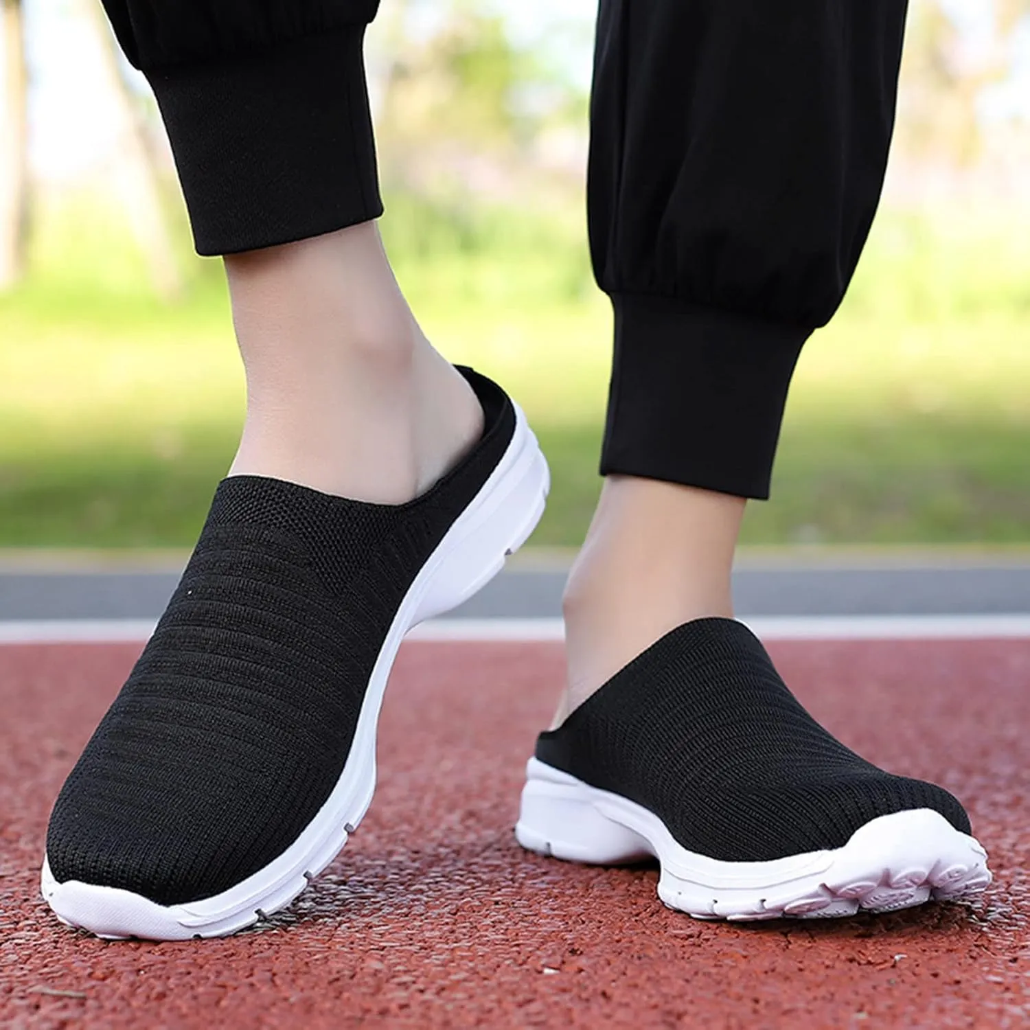 Women's Slip-On Orthopedic Arch Support Backless Mens Running Shoes Walking Casual Black Shoes Platform Sneakers Waterproof Tennis Shoe White Loafers