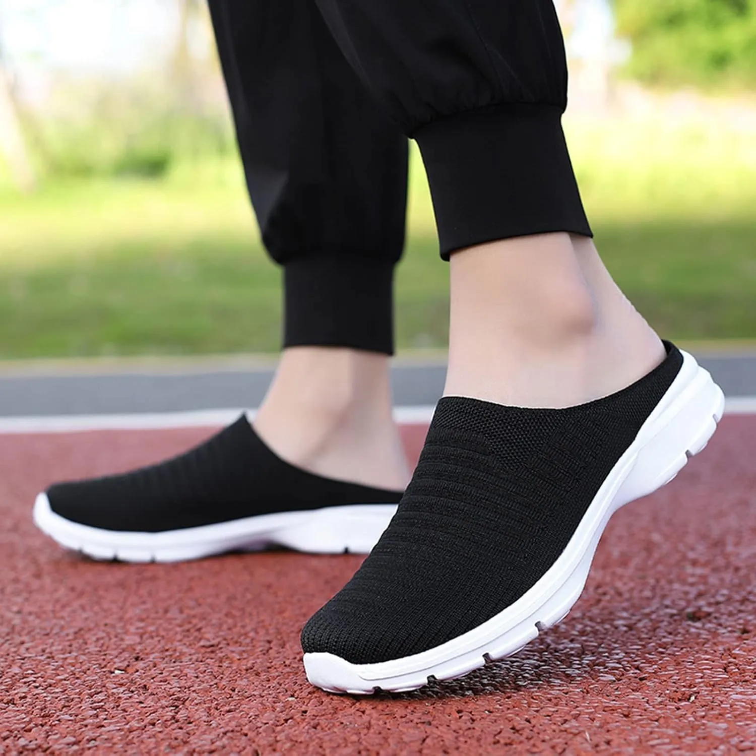 Women's Slip-On Orthopedic Arch Support Backless Mens Running Shoes Walking Casual Black Shoes Platform Sneakers Waterproof Tennis Shoe White Loafers