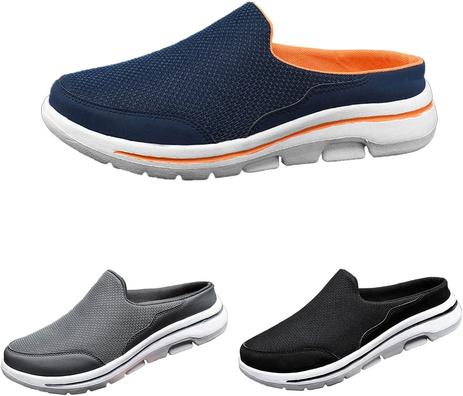 Women's Slip-On Orthopedic Arch Support Backless Running Shoes for Women Mesh Dress Casual Shoes Chunky Sneakers Platform Tennis Shoe White Loafers