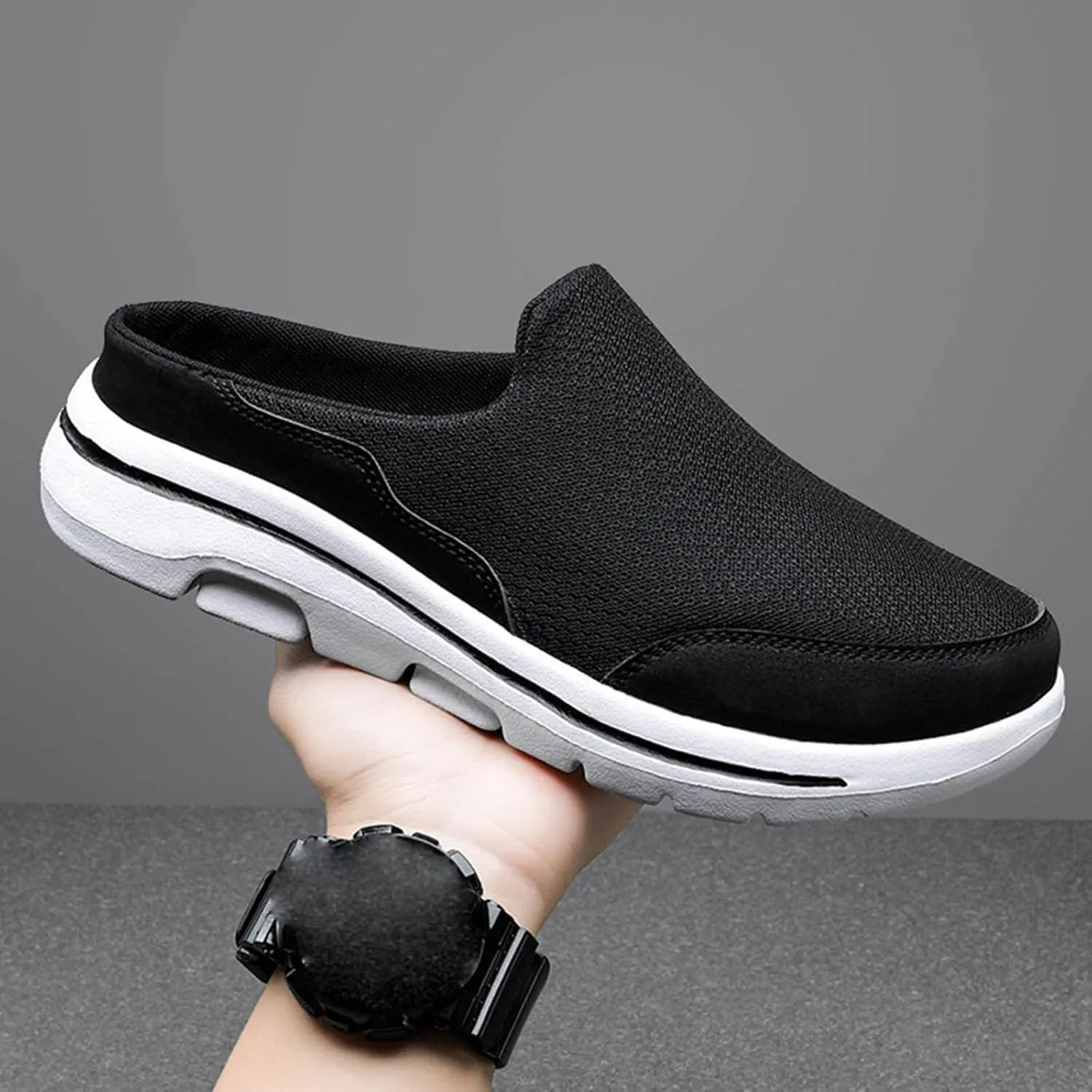 Women's Slip-On Orthopedic Arch Support Backless Running Shoes for Women Mesh Dress Casual Shoes Chunky Sneakers Platform Tennis Shoe White Loafers