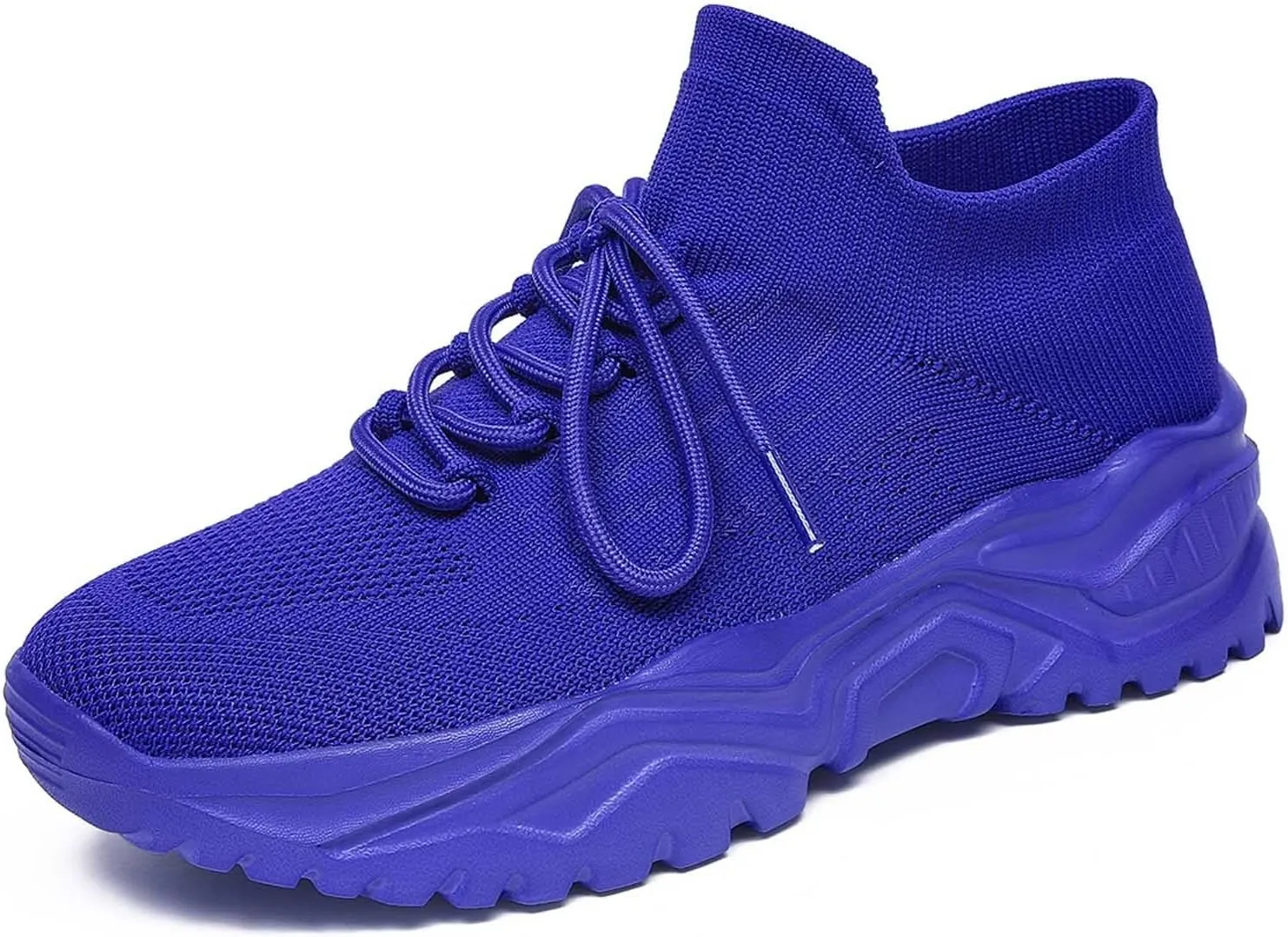 Women's Solid Color Fashion Four Season Lace Up Sneakers Solid Color Flying Woven Running Shoes Women's Water Shoes