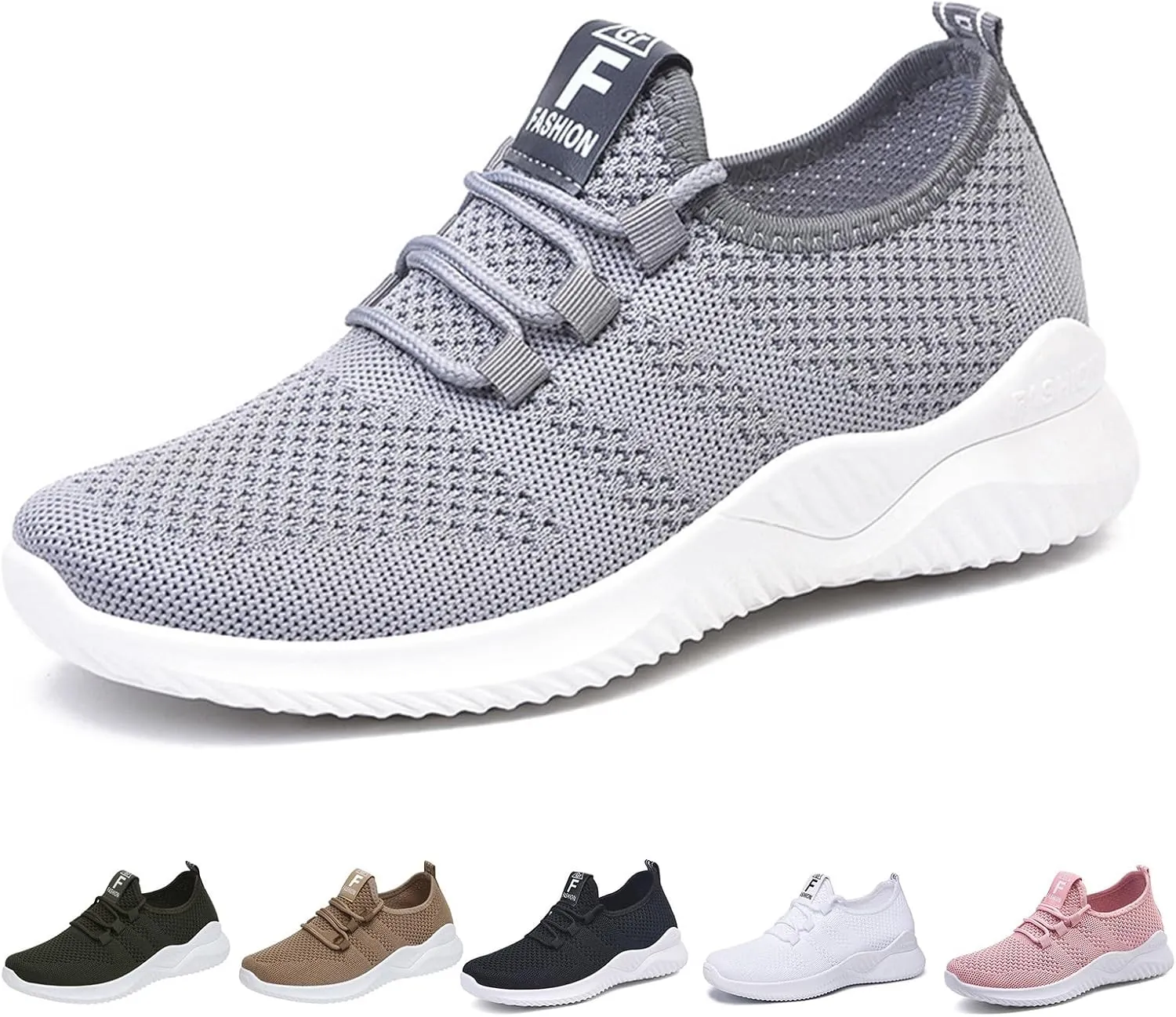 Womens Walking Shoes 2025 Non Slip Lightweight Breathable Mesh Running Shoes Casual Comfortable Slip On Sneakers Sports Workout Gym Shoe for Gym Travel Work