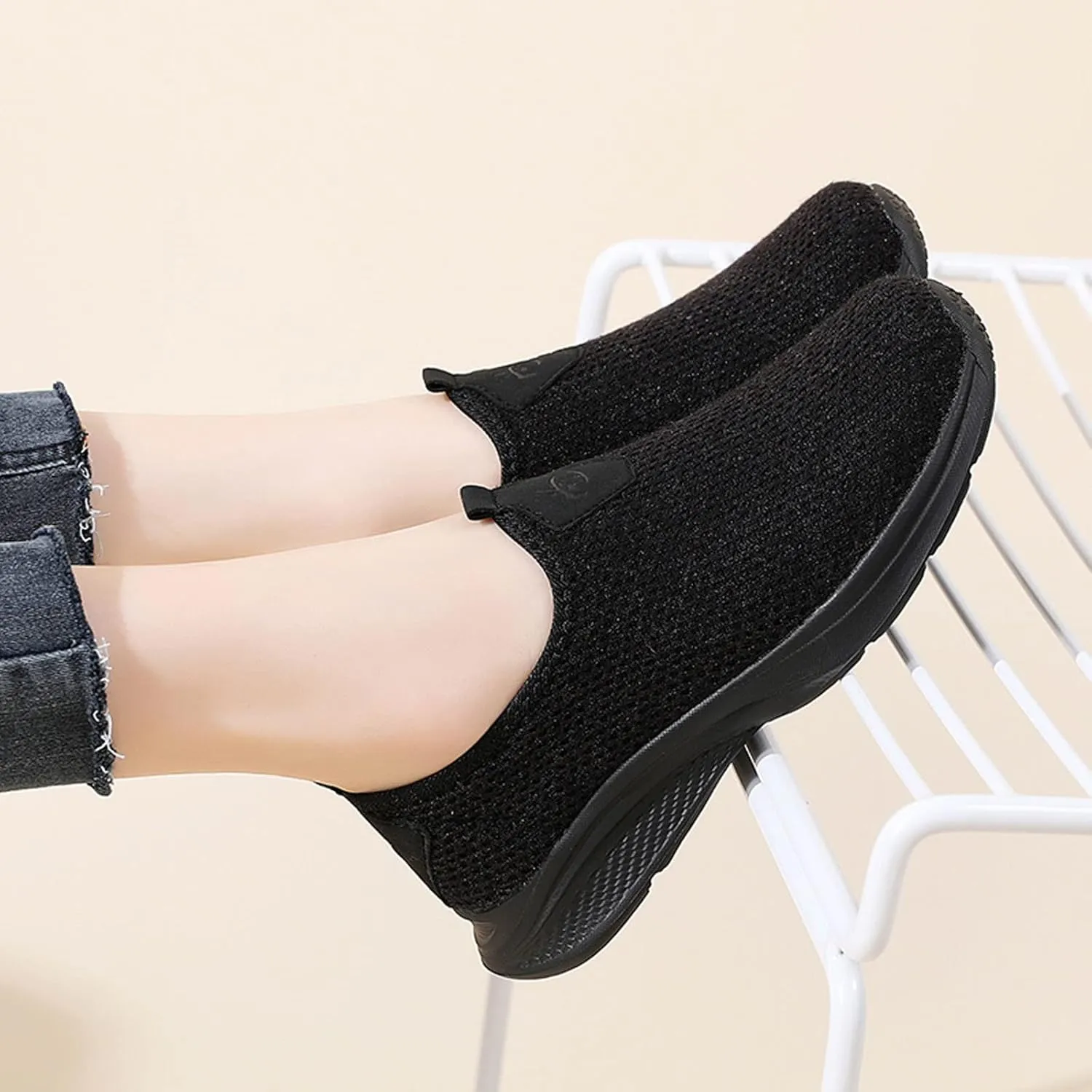 Womens Walking Shoes Sock Casual Ladies Fashion Sneakers Walking Shoes Women Lightweight Casual Shoes Trendy Platform Sneakers Slip On Tennis Shoe Cross Trainer Shoe