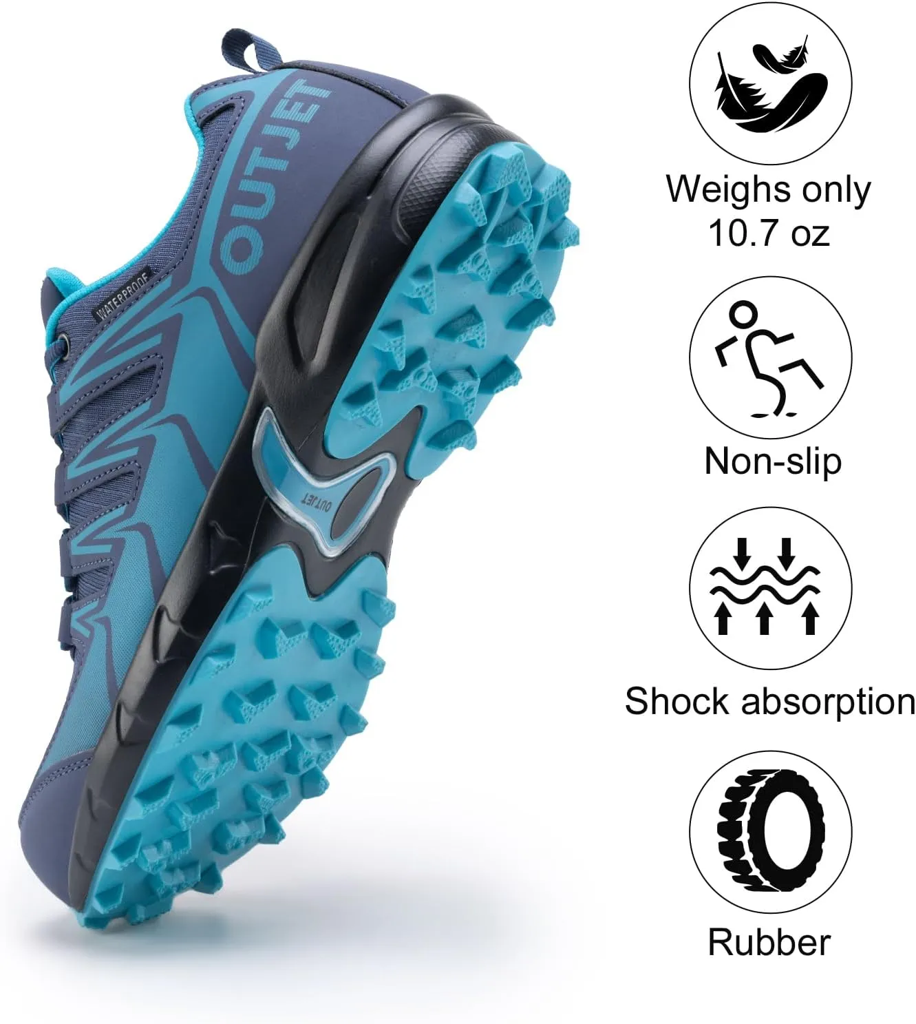 Women's Waterproof Hiking Shoes Lightweight Non-Slip Trails Walking Shoes Outdoor Sneakers