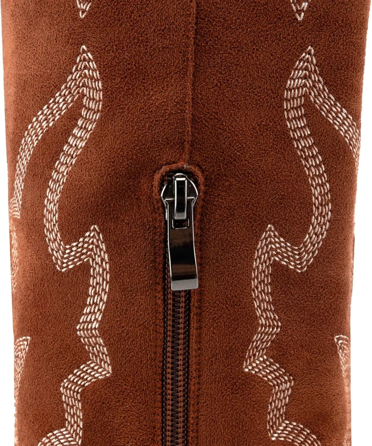 Womens White Cowgirl Boots Fashion Over the Knee Boots With Classic Embroidery Chunky Heels And Western Style