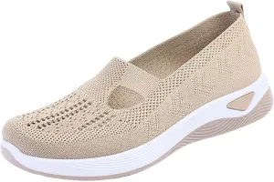 Women's Woven Orthopedic Breathable Soft Shoes Non Slip Work Shoes Women Food Service Casual Shoes Slip On Slip On Sneakers Black Tennis Shoe White Loafers