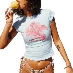 Y2k Tiger Graphic Baby Tee for Women Cute White Short Sleeve Crop Top Summer Aesthetic Vintage Clothes Teen Girls