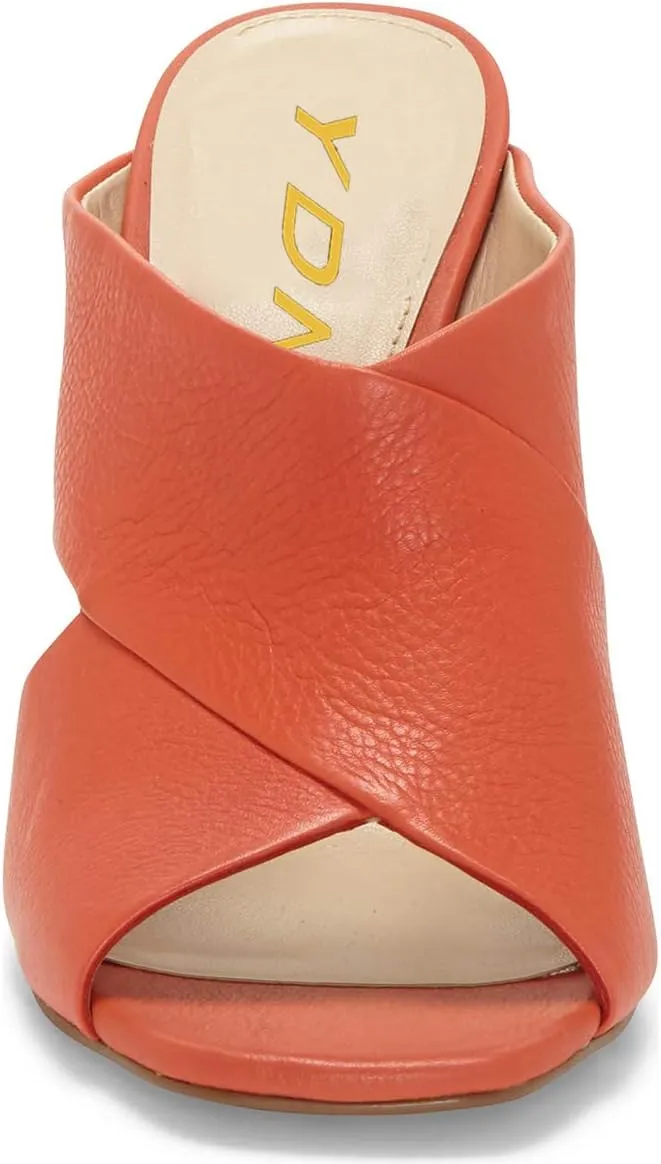 YDN Women Comfortable Chic Peep Toe Criss Cross Mule Sandals Stud Rivets Chunky Block High Heels Wedding Party Fashion Shoes