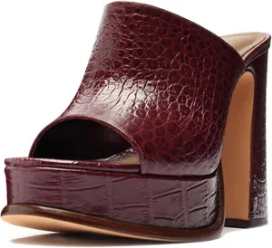 YDN Women Open Toe Platform Mules Chunky Block High Heel Sandals Sexy Slip on Outdoor Evening Club Shoes Size 4-15 US