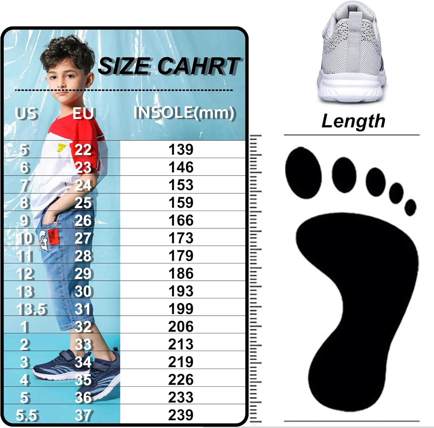 YHOON Boys Girls Sneakers Kids Sports Running Walking Shoes for Toddler/Little Kid/Big Kid