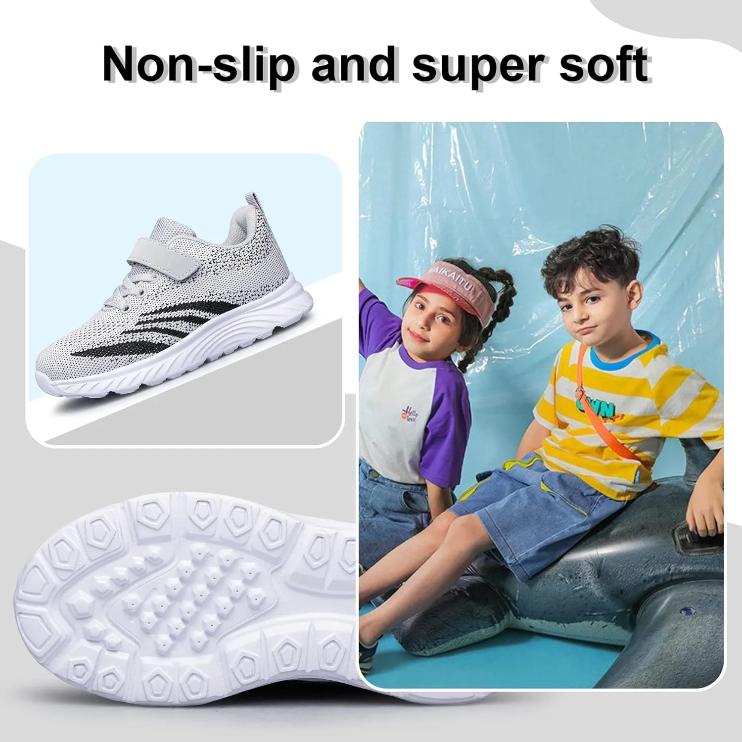 YHOON Boys Girls Sneakers Kids Sports Running Walking Shoes for Toddler/Little Kid/Big Kid