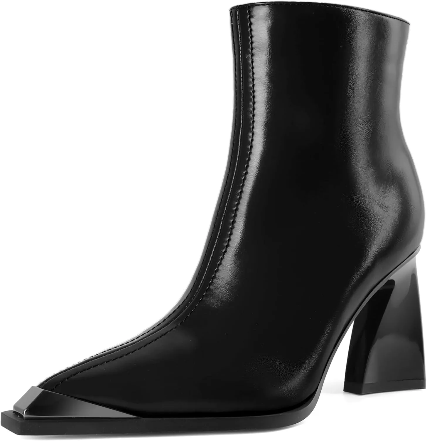 YODEKS Womens Ankle 3.3 Inch Heel Chunky Boots Side Zipper Boots Size 5-13