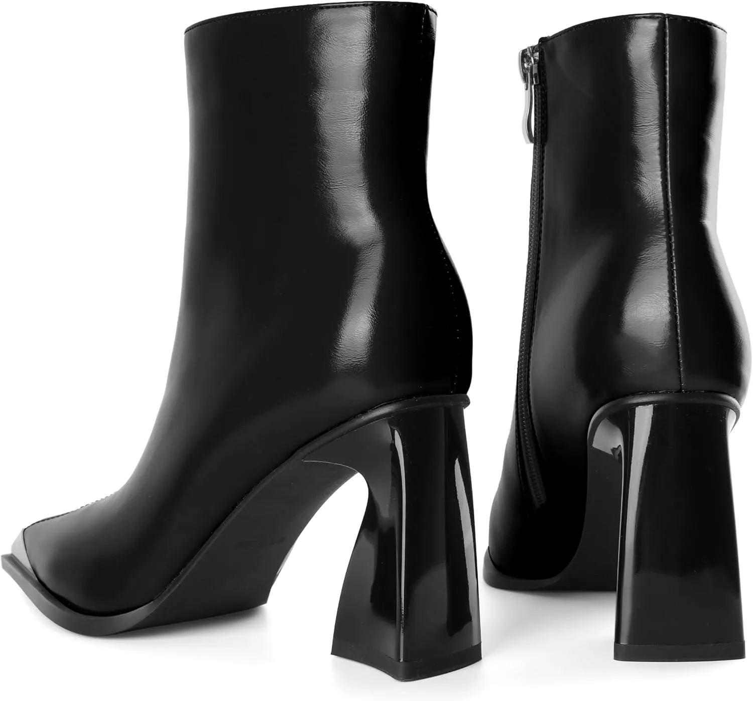 YODEKS Womens Ankle 3.3 Inch Heel Chunky Boots Side Zipper Boots Size 5-13