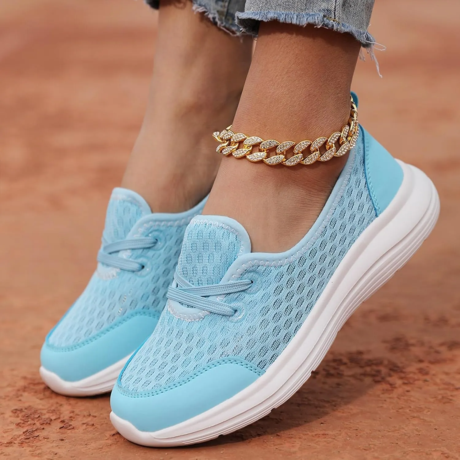 ZWRXW Women's Orthopedic Loafers Slip-On Walking Shoes Arch Support & Non-Slip Breathable Shoes Low Top Fashion Sneakers Lightweight Outdoor Hiking Sneakers