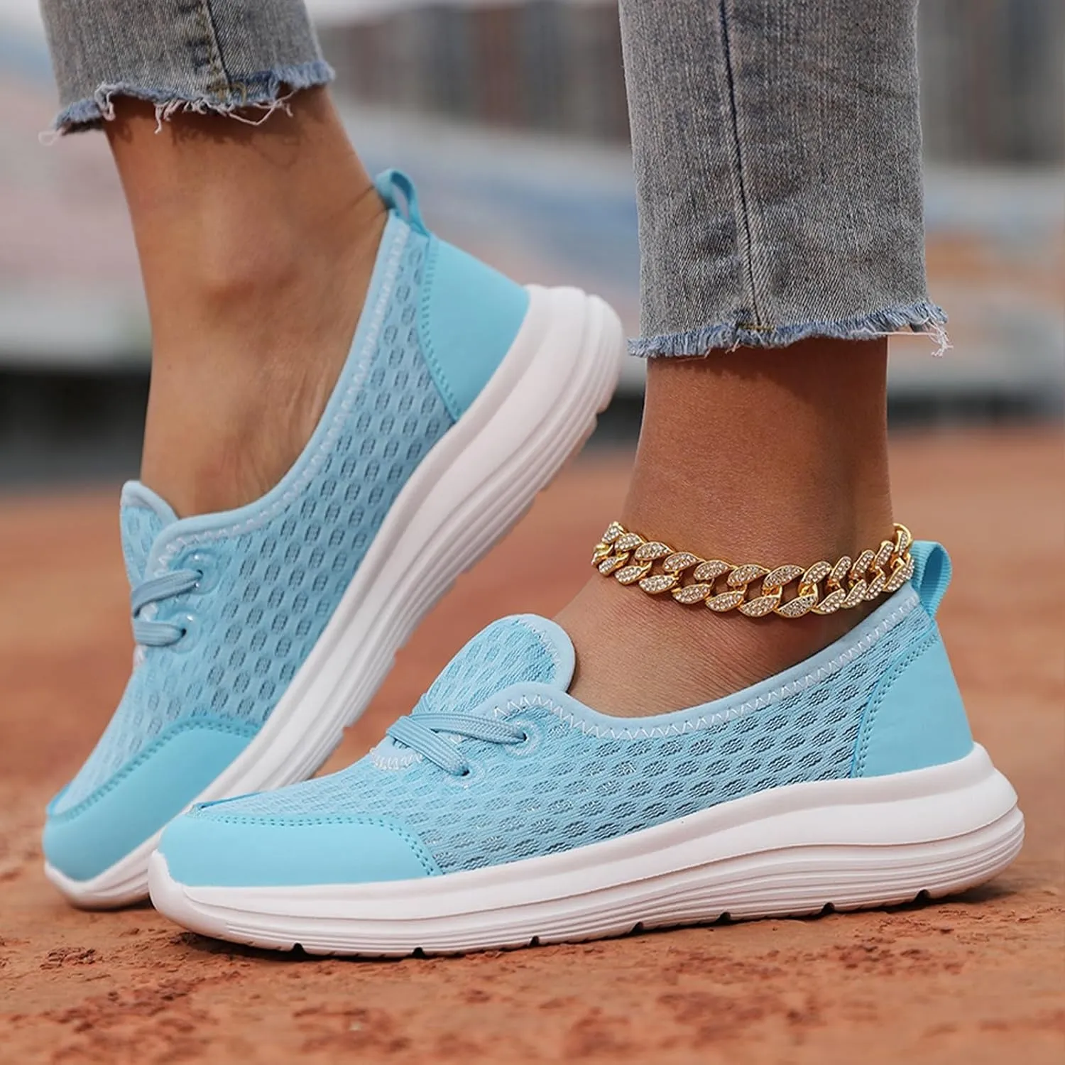 ZWRXW Women's Orthopedic Loafers Slip-On Walking Shoes Arch Support & Non-Slip Breathable Shoes Low Top Fashion Sneakers Lightweight Outdoor Hiking Sneakers